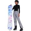 imageALSOGO Womens Insulated Snow Pants Winter Warm Ski Pant Outdoor Waterproof Snowboard Bibs with Detachable SuspenderGrey