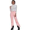 imageALSOGO Womens Insulated Snow Pants Winter Warm Ski Pant Outdoor Waterproof Snowboard Bibs with Detachable SuspenderPink