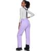 imageALSOGO Womens Insulated Snow Pants Winter Warm Ski Pant Outdoor Waterproof Snowboard Bibs with Detachable SuspenderPurple