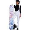 imageALSOGO Womens Insulated Snow Pants Winter Warm Ski Pant Outdoor Waterproof Snowboard Bibs with Detachable SuspenderWhite