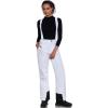 imageALSOGO Womens Insulated Snow Pants Winter Warm Ski Pant Outdoor Waterproof Snowboard Bibs with Detachable SuspenderWhite