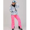 imageGS SNOWING Womens Ski Jackets and Pants Set Windproof Waterproof Colorful Snowboard SnowsuitPink05