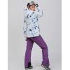 imageGS SNOWING Womens Ski Jackets and Pants Set Windproof Waterproof Colorful Snowboard SnowsuitPurple05