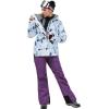 imageGS SNOWING Womens Ski Jackets and Pants Set Windproof Waterproof Colorful Snowboard SnowsuitPurple05