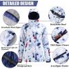 imageGS SNOWING Womens Ski Jackets and Pants Set Windproof Waterproof Colorful Snowboard SnowsuitWhite05
