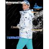 imageGS SNOWING Womens Ski Jackets and Pants Set Windproof Waterproof Colorful Snowboard SnowsuitWhite05