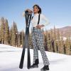 imageGS SNOWING Womens Snow Bibs Pants Insulated Waterproof Windproof Winter Ski Pants Snowboarding OverallsHoundstooth