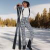 imageGS SNOWING Womens Snow Bibs Pants Insulated Waterproof Windproof Winter Ski Pants Snowboarding OverallsHoundstooth