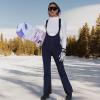 imageGS SNOWING Womens Snow Bibs Pants Insulated Waterproof Windproof Winter Ski Pants Snowboarding OverallsNavy