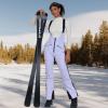 imageGS SNOWING Womens Snow Bibs Pants Insulated Waterproof Windproof Winter Ski Pants Snowboarding OverallsPurple