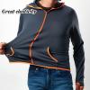imageMens Long Sleeve Hoodie Zipper Jacket Sun Protection Quick Dry Lightweight Fishing Outdoor Hiking ShirtsBlack