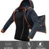 imageMens Long Sleeve Hoodie Zipper Jacket Sun Protection Quick Dry Lightweight Fishing Outdoor Hiking ShirtsBlack
