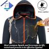 imageMens Long Sleeve Hoodie Zipper Jacket Sun Protection Quick Dry Lightweight Fishing Outdoor Hiking ShirtsBlack