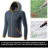 imageMens Long Sleeve Hoodie Zipper Jacket Sun Protection Quick Dry Lightweight Fishing Outdoor Hiking ShirtsBlack