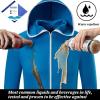 imageMens Long Sleeve Hoodie Zipper Jacket Sun Protection Quick Dry Lightweight Fishing Outdoor Hiking ShirtsBlue