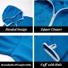imageMens Long Sleeve Hoodie Zipper Jacket Sun Protection Quick Dry Lightweight Fishing Outdoor Hiking ShirtsBlue
