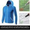 imageMens Long Sleeve Hoodie Zipper Jacket Sun Protection Quick Dry Lightweight Fishing Outdoor Hiking ShirtsBlue