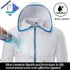 imageMens Long Sleeve Hoodie Zipper Jacket Sun Protection Quick Dry Lightweight Fishing Outdoor Hiking ShirtsWhite
