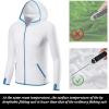 imageMens Long Sleeve Hoodie Zipper Jacket Sun Protection Quick Dry Lightweight Fishing Outdoor Hiking ShirtsWhite