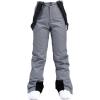 imageALSOGO Womens Insulated Snow Pants Winter Warm Ski Pant Outdoor Waterproof Snowboard Bibs with Detachable SuspenderGrey