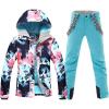 imageGS SNOWING Women Winter Waterproof Windproof Insulatd Snowboarding Jackets Ski Snow Coats and Pants02blue