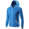 imageMens Long Sleeve Hoodie Zipper Jacket Sun Protection Quick Dry Lightweight Fishing Outdoor Hiking ShirtsBlue