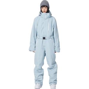 imageALSOGO Women One Pieces Ski Suits Jumpsuits Waterproof Insulated Snowsuit Overalls with Detachable Belt for Snow Sport02blue