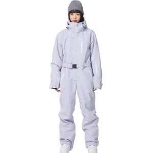 imageALSOGO Women One Pieces Ski Suits Jumpsuits Waterproof Insulated Snowsuit Overalls with Detachable Belt for Snow Sport02purple