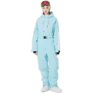imageALSOGO Women One Pieces Ski Suits Jumpsuits Waterproof Insulated Snowsuit Overalls with Detachable Belt for Snow SportBlue