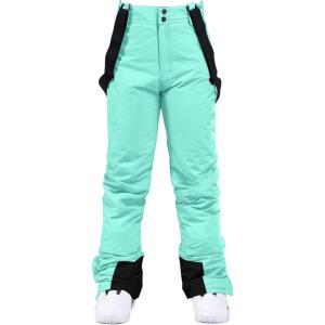 imageALSOGO Womens Insulated Snow Pants Winter Warm Ski Pant Outdoor Waterproof Snowboard Bibs with Detachable SuspenderBlue