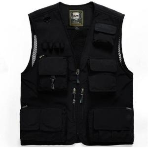 imageGS SNOWING Mens Mesh QuickDry Fishing Vest Outdoor Hunting Climbing Traveling Photography Cargo WaistcoatBlack