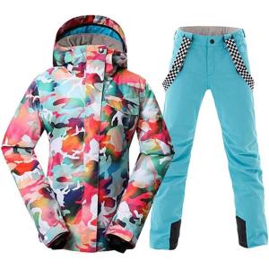 imageGS SNOWING Women Winter Waterproof Windproof Insulatd Snowboarding Jackets Ski Snow Coats and PantsBlue