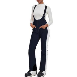 imageGS SNOWING Womens Snow Bibs Pants Insulated Waterproof Windproof Winter Ski Pants Snowboarding OverallsNavy
