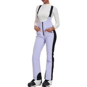 imageGS SNOWING Womens Snow Bibs Pants Insulated Waterproof Windproof Winter Ski Pants Snowboarding OverallsPurple