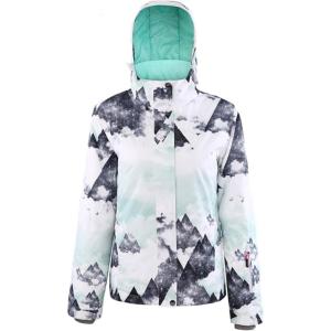 imageGS SNOWING Womens Waterproof Ski Jackets Windproof Mountain Snow Coat Warm Winter Sports Coat with Hood Green Mountain XS