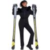 imageGS SNOWING Womens Ski Suit One Piece Snowsuits Insulated Waterproof Windproof Slim Winter Outdoor Onesies Ski Jumpsuit02black