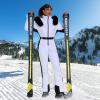 imageGS SNOWING Womens Ski Suit One Piece Snowsuits Insulated Waterproof Windproof Slim Winter Outdoor Onesies Ski Jumpsuit02whiteblack