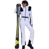 imageGS SNOWING Womens Ski Suit One Piece Snowsuits Insulated Waterproof Windproof Slim Winter Outdoor Onesies Ski Jumpsuit02whiteblack