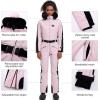 imageGS SNOWING Womens Ski Suit One Piece Snowsuits Insulated Waterproof Windproof Slim Winter Outdoor Onesies Ski JumpsuitHoundstooth