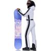 imageGS SNOWING Womens Ski Suit One Piece Snowsuits Insulated Waterproof Windproof Slim Winter Outdoor Onesies Ski JumpsuitWhite