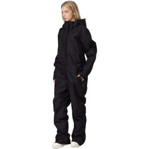 imageGS SNOWING Womens One Pieces Ski Suits Jumpsuits Ski Suit Coveralls Winter Outdoor Windproof Waterproof SnowsuitBlack