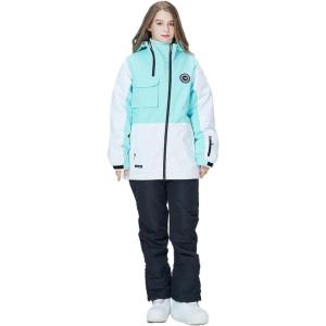 imageGS SNOWING Womens Ski Jackets and Bib Pants Set Warm Winter Snowboard SnowsuitC1black