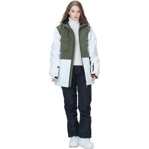 imageGS SNOWING Womens Ski Jackets and Bib Pants Set Warm Winter Snowboard SnowsuitC3black