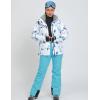 imageWomens Ski Jackets and Bib Pants Set Windproof Waterproof Insulated Snowsuit133buwblue