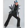 imageWomens Ski Jackets and Pants Set Windproof Waterproof Insulated Snowsuit Winter Warm Snowboarding Snow Coat002blackblack