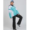 imageWomens Ski Jackets and Pants Set Windproof Waterproof Insulated Snowsuit Winter Warm Snowboarding Snow Coat002blueblack