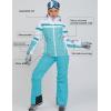 imageWomens Ski Jackets and Pants Set Windproof Waterproof Insulated Snowsuit Winter Warm Snowboarding Snow Coat002bluewhite