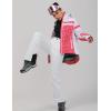 imageWomens Ski Jackets and Pants Set Windproof Waterproof Insulated Snowsuit Winter Warm Snowboarding Snow Coat002pinkwhite