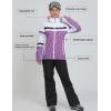imageWomens Ski Jackets and Pants Set Windproof Waterproof Insulated Snowsuit Winter Warm Snowboarding Snow Coat002purpleblack