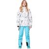 imageWomens Ski Jackets and Pants Set Windproof Waterproof Insulated Snowsuit Winter Warm Snowboarding Snow CoatBlue